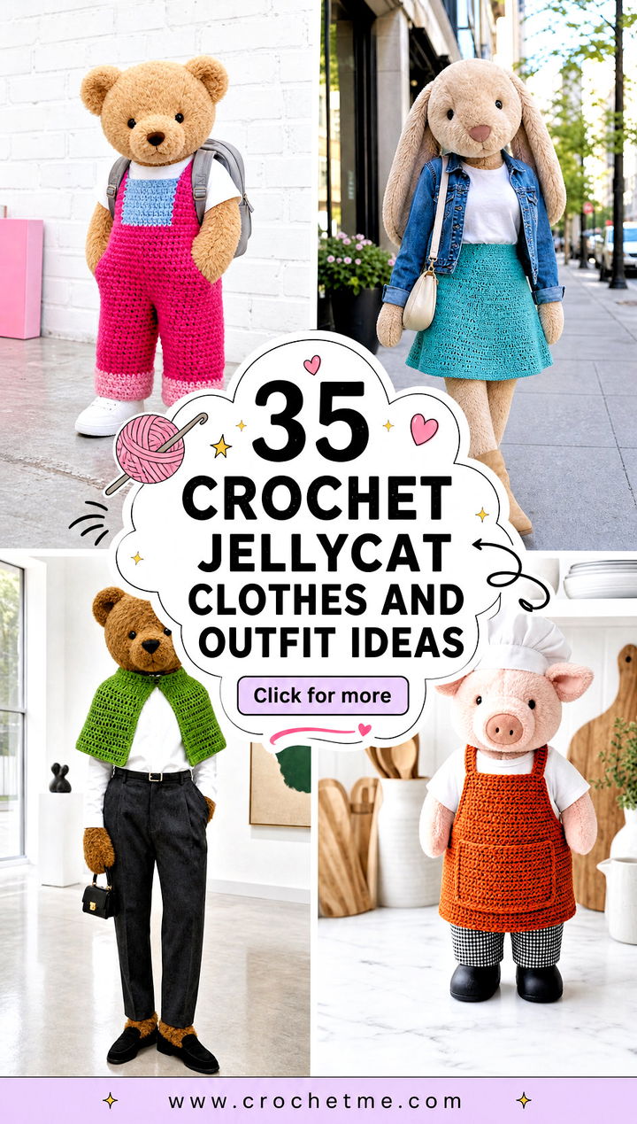 35 crochet jellycat clothes and outfit ideas - 35 crochet jellycat clothes and outfit ideas
