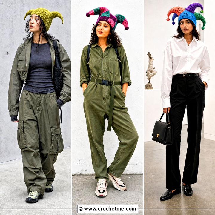35 Crochet Jester Hat Outfit Ideas for Playful Party Style