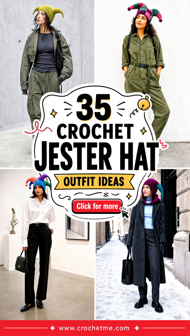 35 crochet jester hat outfit ideas - 35 crochet jester hat outfit ideas