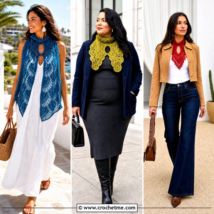 35 Crochet Keyhole Scarf Outfit Ideas for Chic Winter Layers