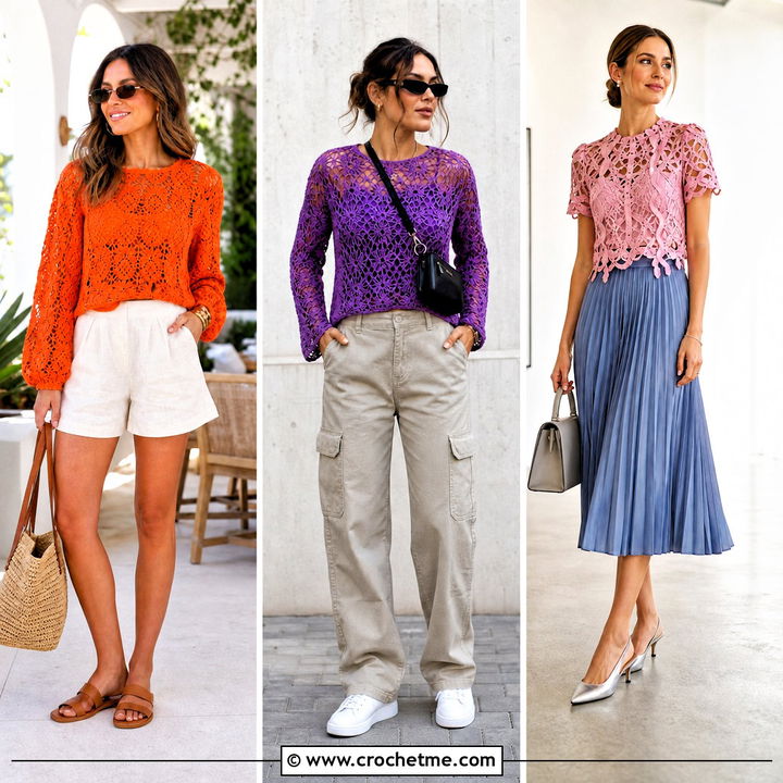 35 Crochet Lace Blouse Outfit Ideas for Romantic Style