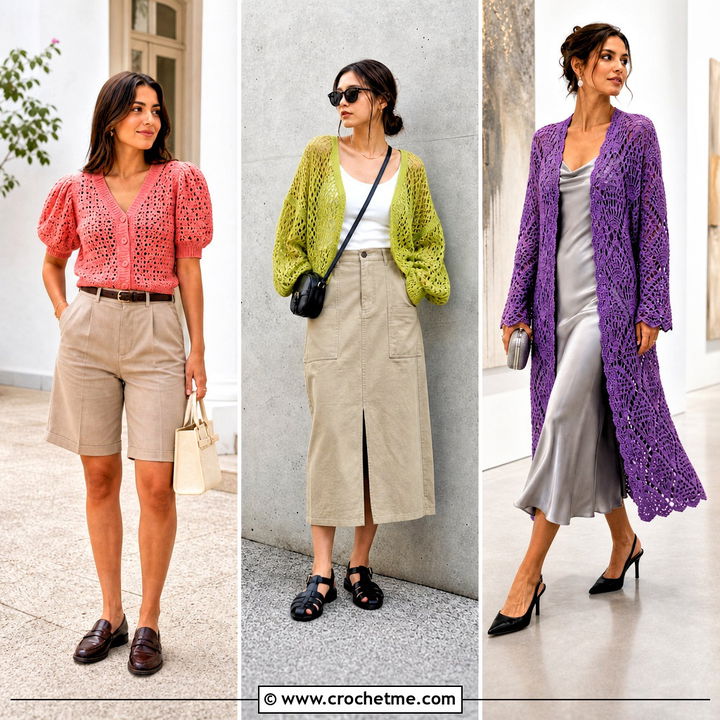 35 Crochet Lace Cardigan Outfit Ideas for Elegant Layers