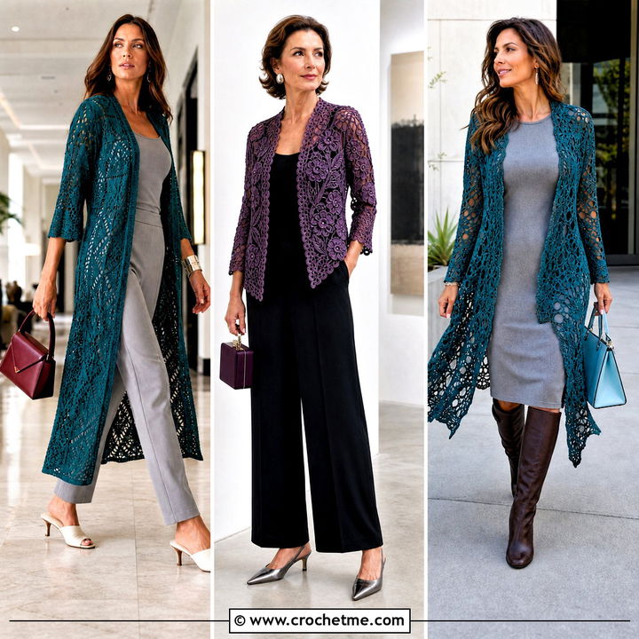 35 Crochet Lace Jacket Outfit Ideas for Breezy Layered Style