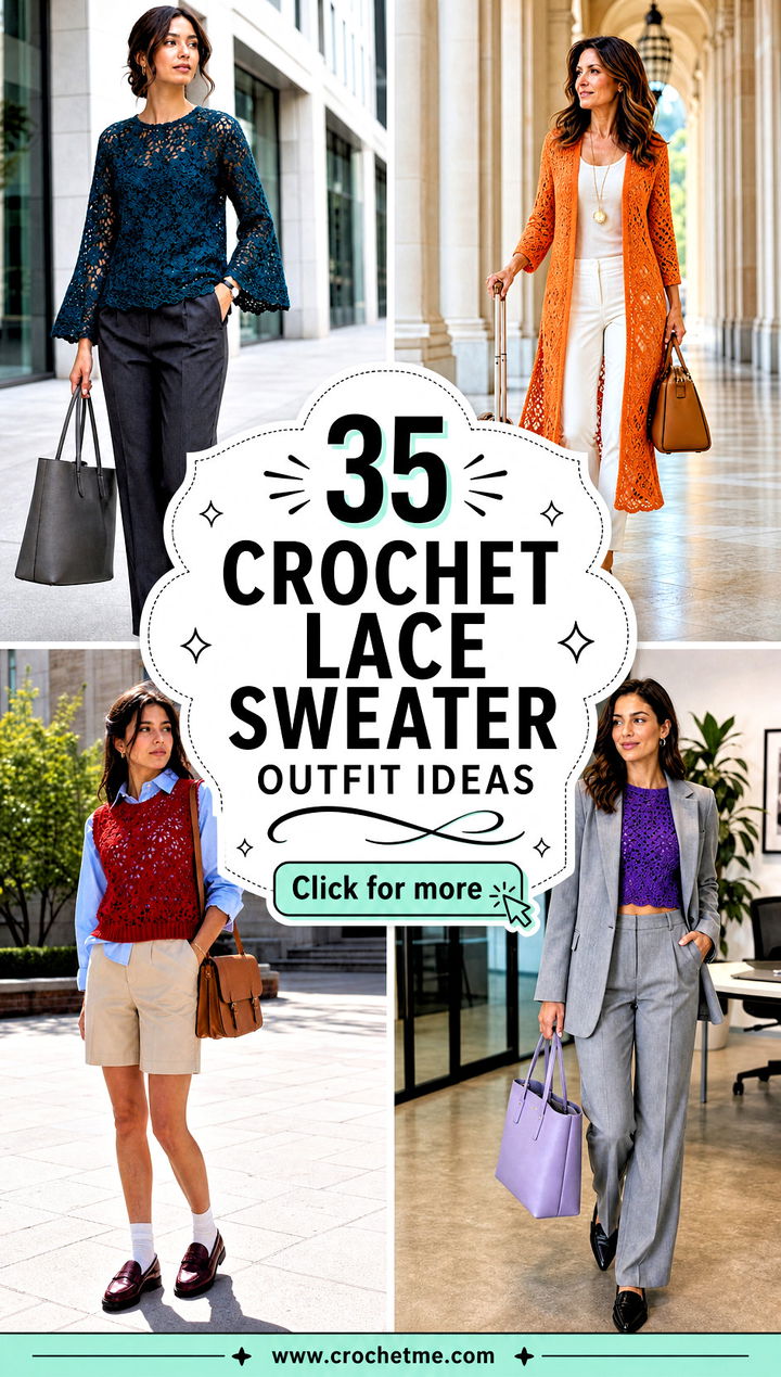 35 crochet lace sweater outfit ideas - 35 crochet lace sweater outfit ideas