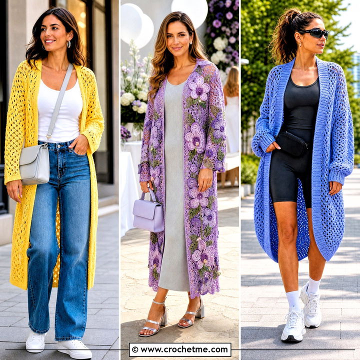 35 Crochet Long Cardigan Outfit Ideas for Cozy Layered Looks