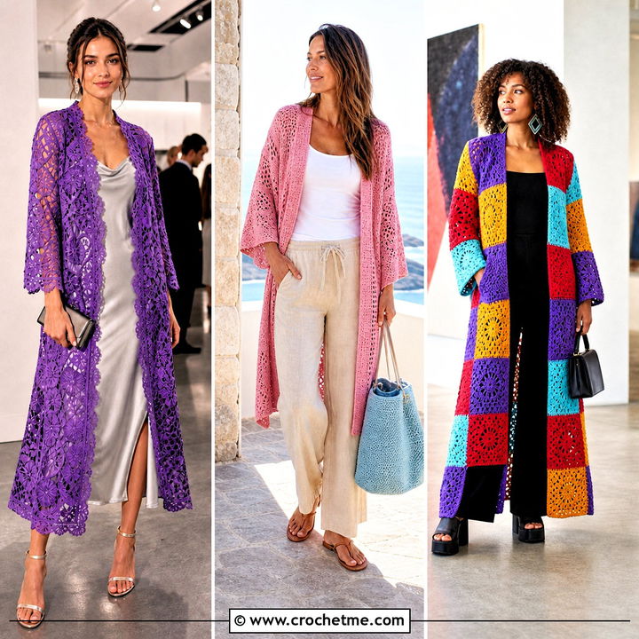 35 Crochet Long Jacket Outfit Ideas for Chic Layered Looks