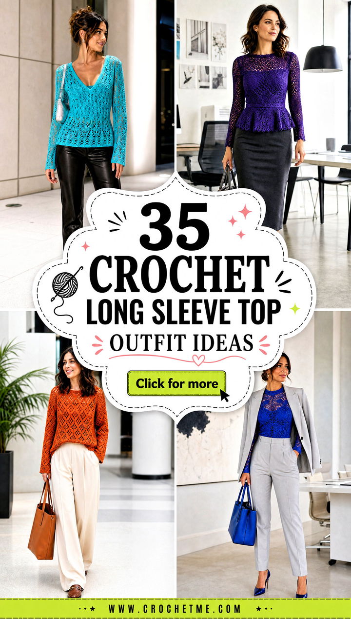35 crochet long sleeve top outfit ideas - 35 crochet long sleeve top outfit ideas