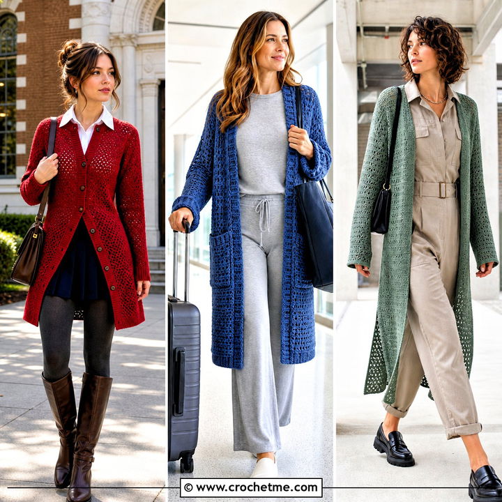35 Crochet Long Sweater Outfit Ideas for Cozy Statement Style