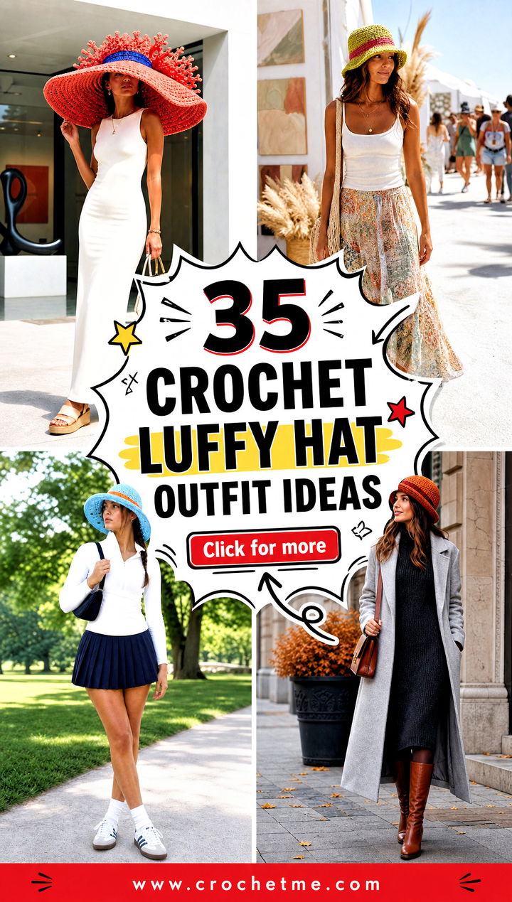 35 crochet luffy hat outfit ideas - 35 crochet luffy hat outfit ideas
