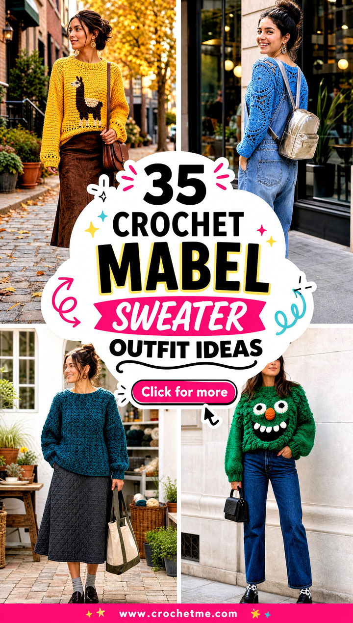 35 crochet mabel sweater outfit ideas - 35 crochet mabel sweater outfit ideas