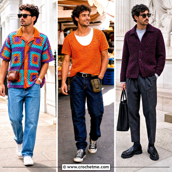35 Crochet Male Shirt Outfit Ideas for Fresh Summer Style