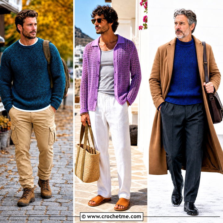 35 Crochet Man Sweaters Outfit Ideas for Cozy Cold-Weather Looks