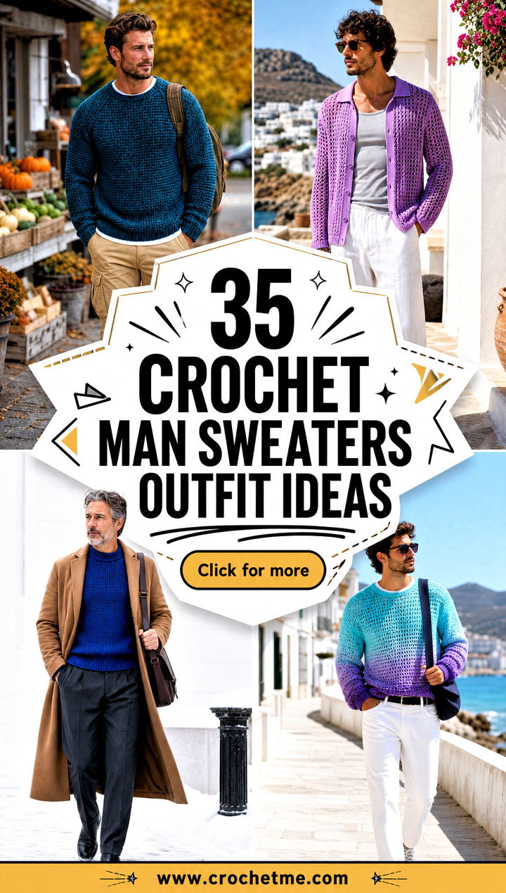 35 crochet man sweaters outfit ideas - 35 crochet man sweaters outfit ideas