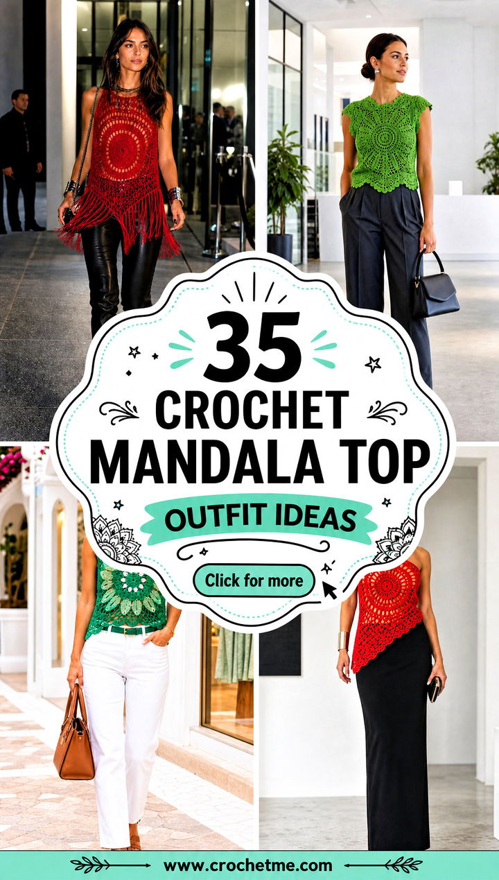 35 crochet mandala top outfit ideas - 35 crochet mandala top outfit ideas