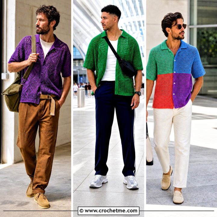 35 Crochet Men Shirt Outfit Ideas for Modern Summer Style