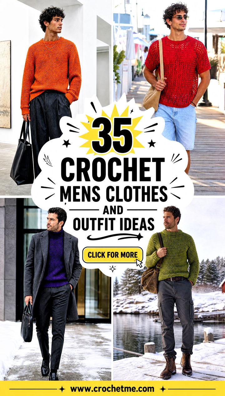 35 crochet mens clothes and outfit ideas - 35 crochet mens clothes and outfit ideas