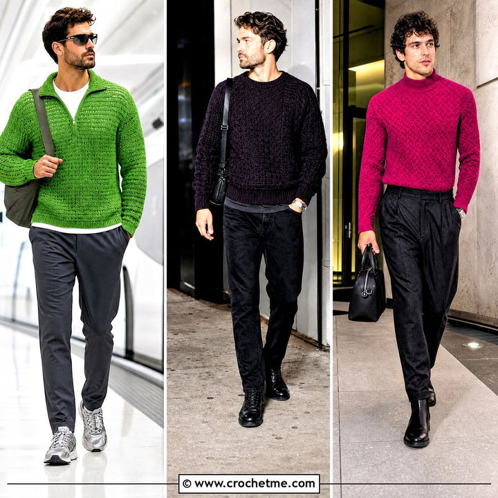35 Crochet Mens Sweater Outfit Ideas for Cozy Winter Style