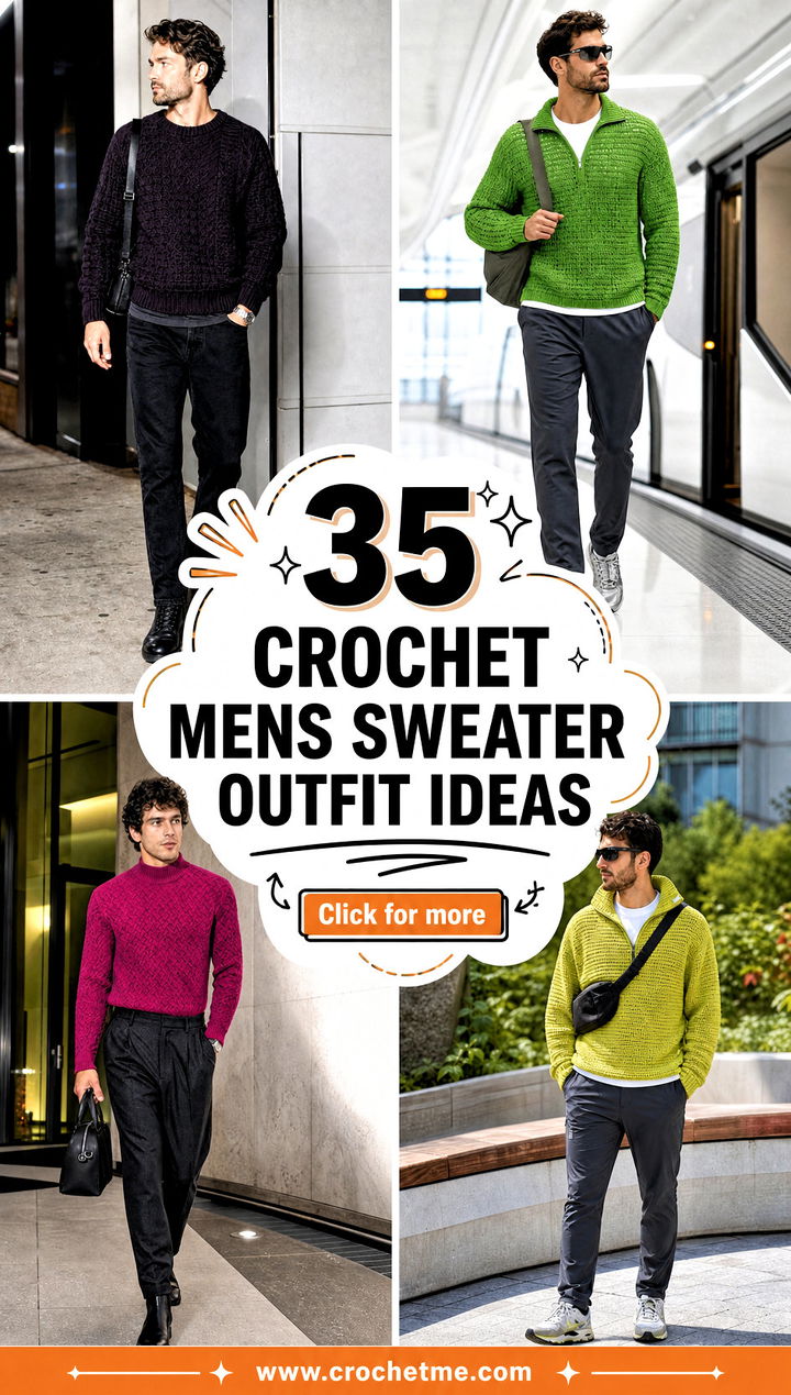 35 crochet mens sweater outfit ideas - 35 crochet mens sweater outfit ideas