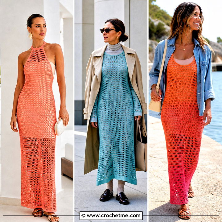 35 Crochet Mesh Dress Outfit Ideas for Bold Festival Style