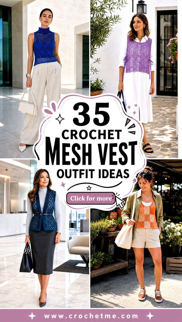35 crochet mesh vest outfit ideas - 35 crochet mesh vest outfit ideas