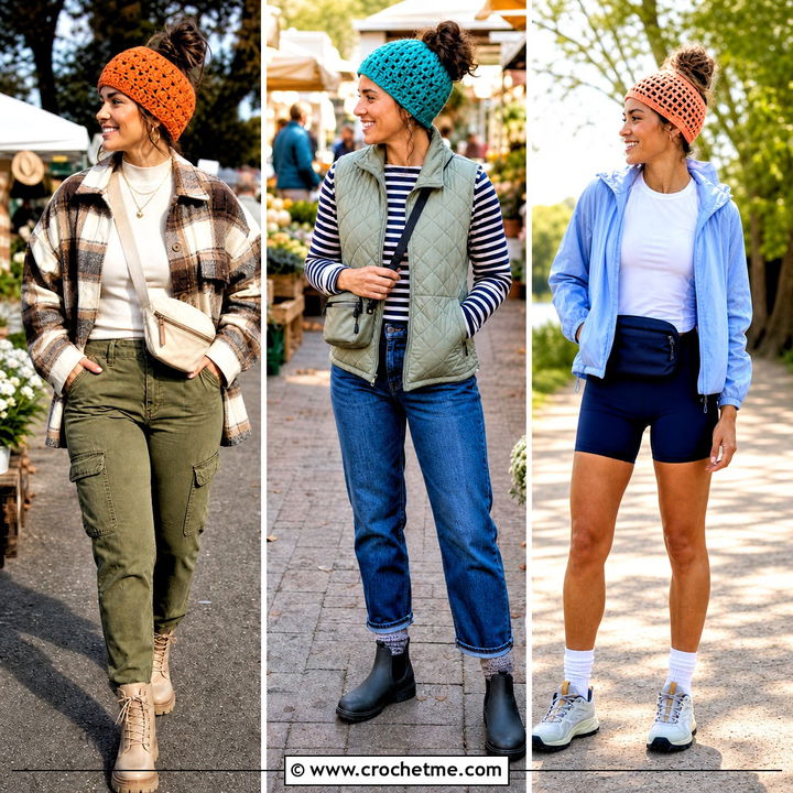 35 Crochet Messy Bun Hat Outfit Ideas for Cozy Hair Days