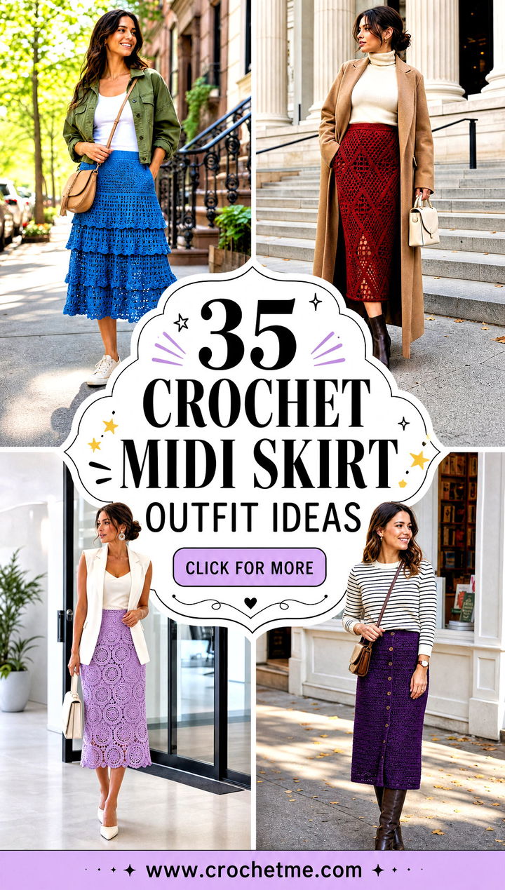 35 crochet midi skirt outfit ideas - 35 crochet midi skirt outfit ideas