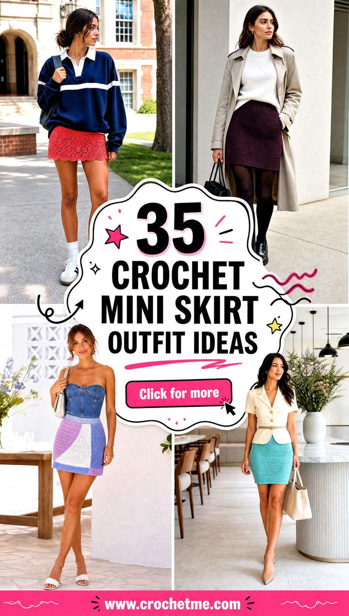 35 crochet mini skirt outfit ideas - 35 crochet mini skirt outfit ideas