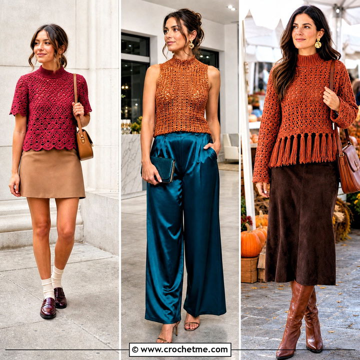35 Crochet Mock Neck Top Outfit Ideas for Sleek Layered Looks