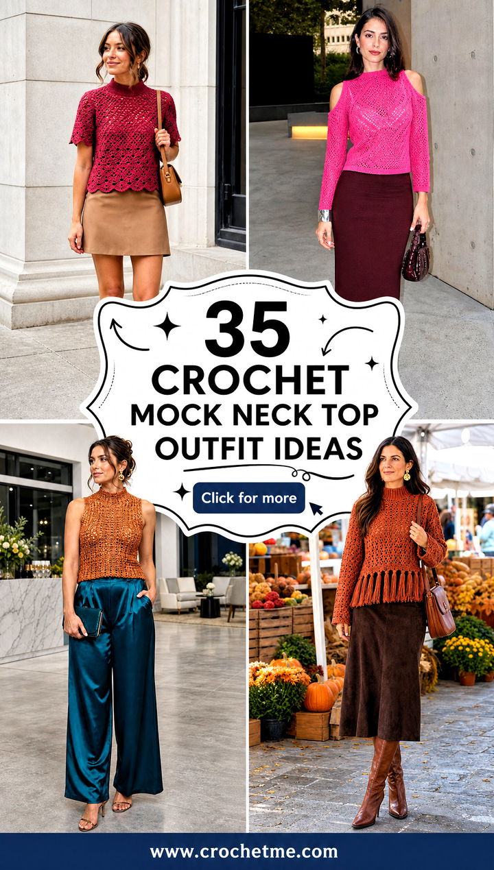 35 crochet mock neck top outfit ideas - 35 crochet mock neck top outfit ideas