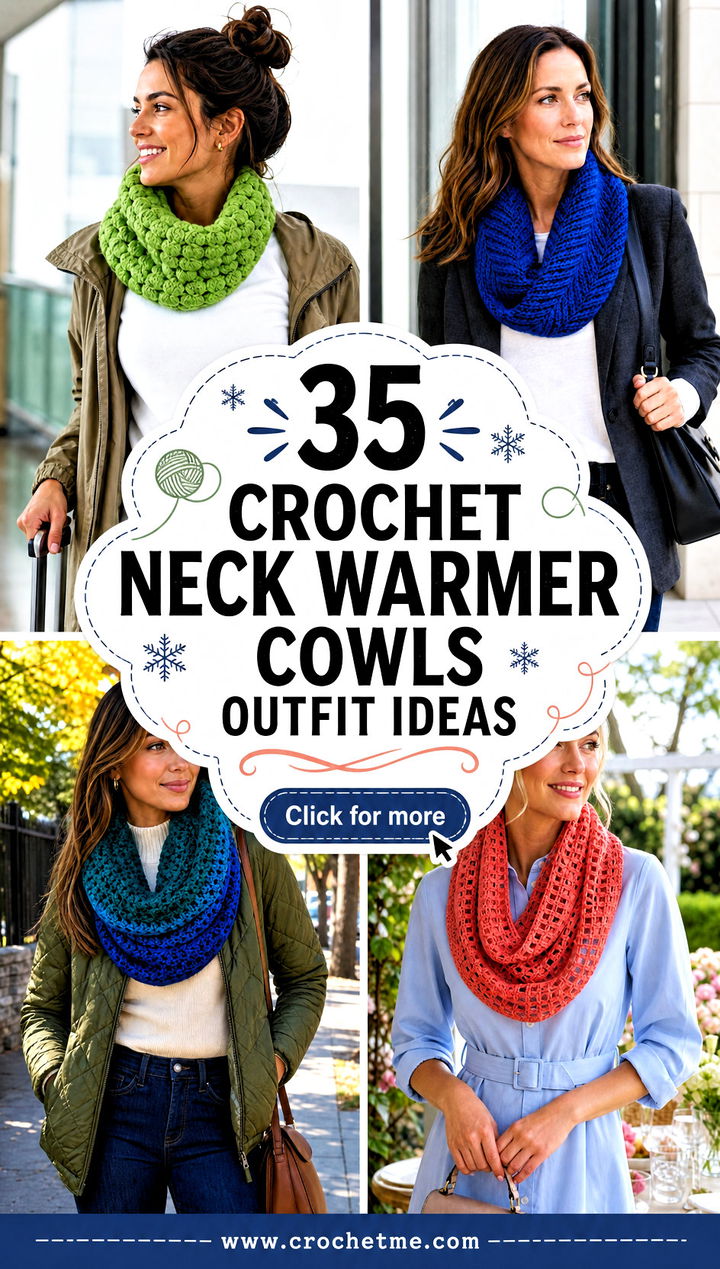 35 crochet neck warmer cowls outfit ideas - 35 crochet neck warmer cowls outfit ideas