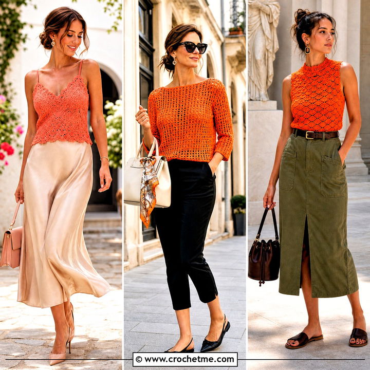 35 Crochet Orange Top Outfit Ideas for Bright Summer Style