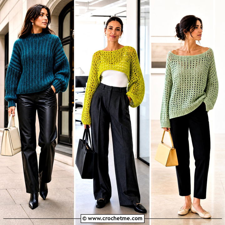 35 Crochet Oversized Sweater Outfit Ideas for Cozy Cold Days