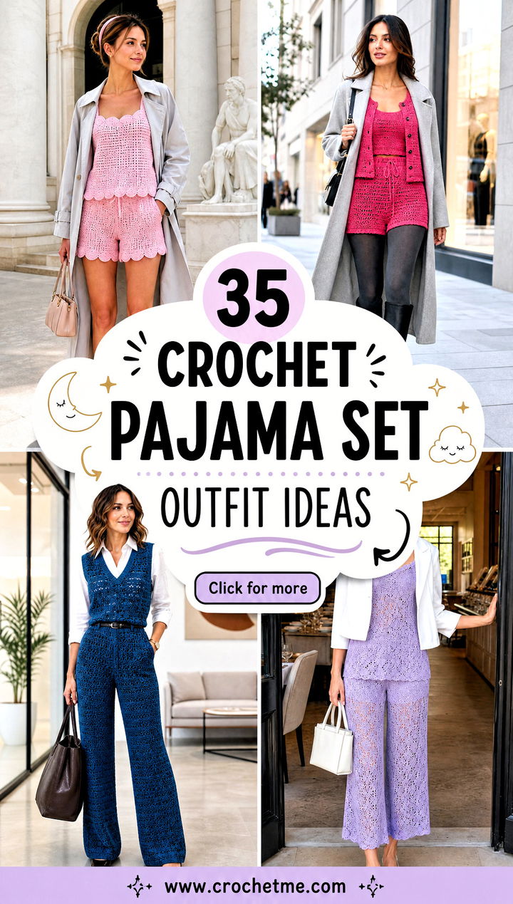 35 crochet pajama set outfit ideas - 35 crochet pajama set outfit ideas