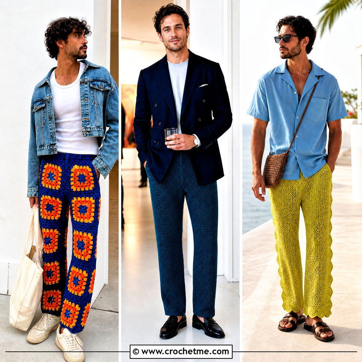 35 Crochet Pants Men Outfit Ideas for Bold Festival Style