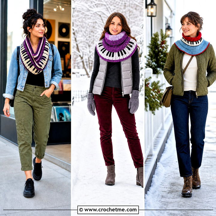 35 Crochet Piano Scarf Outfit Ideas for Music Lovers Everywhere