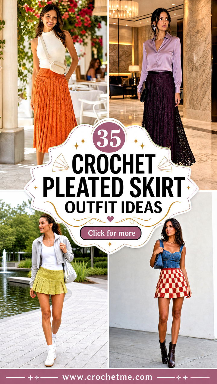 35 crochet pleated skirt outfit ideas - 35 crochet pleated skirt outfit ideas