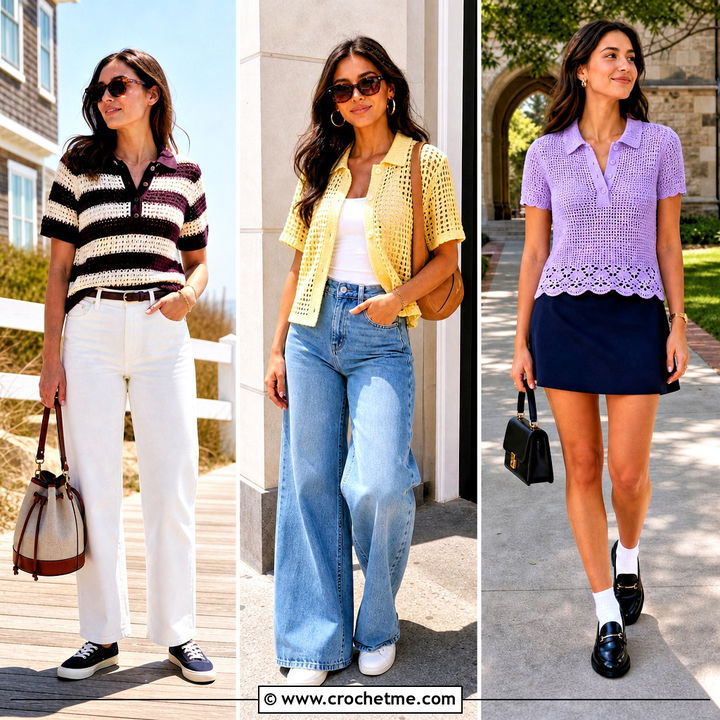 35 Crochet Polo Shirt Outfit Ideas for Fresh Summer Style