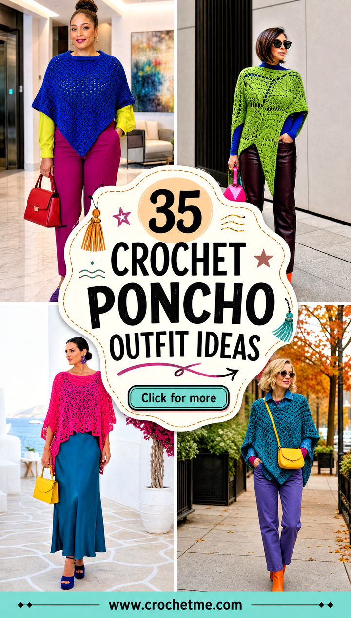 35 crochet poncho outfit ideas - 35 crochet poncho outfit ideas