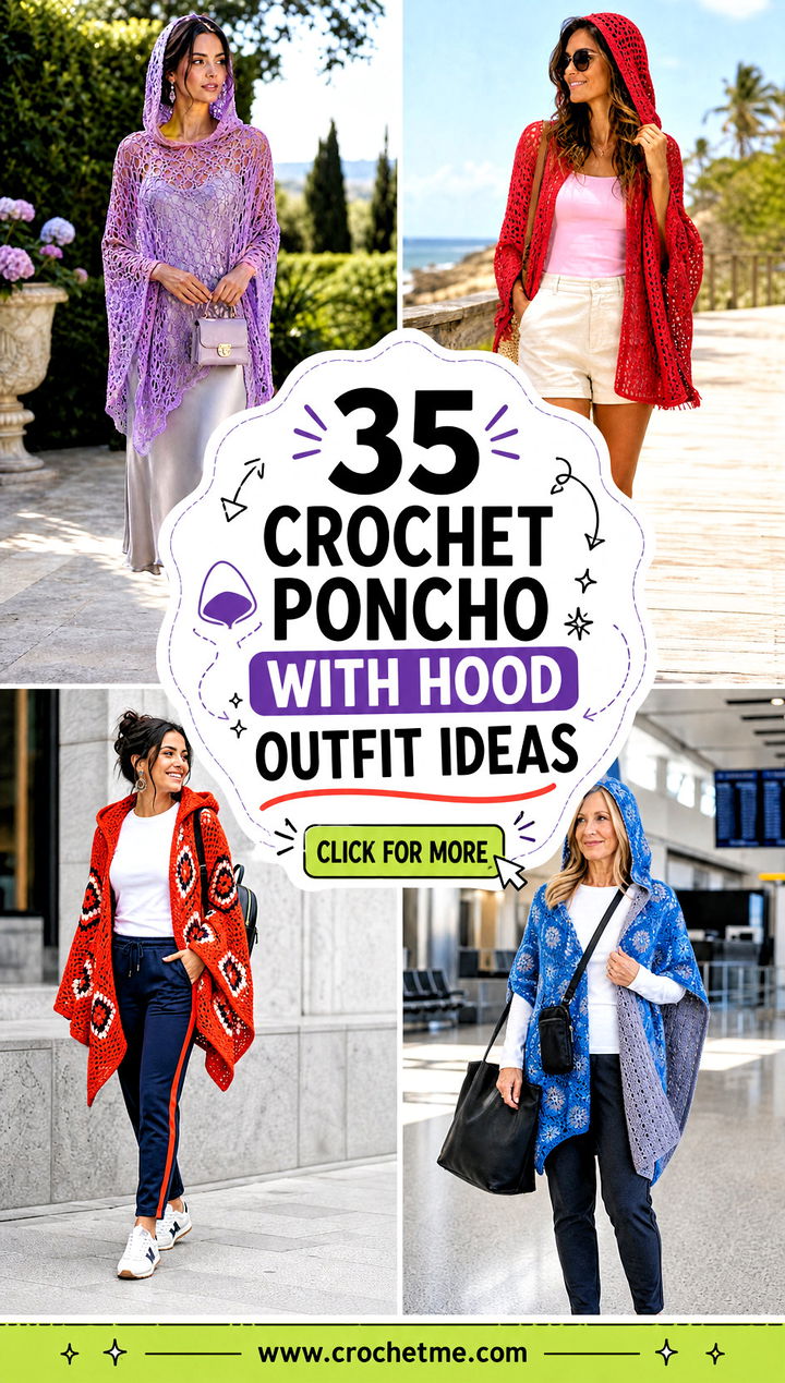 35 crochet poncho with hood outfit ideas - 35 crochet poncho with hood outfit ideas