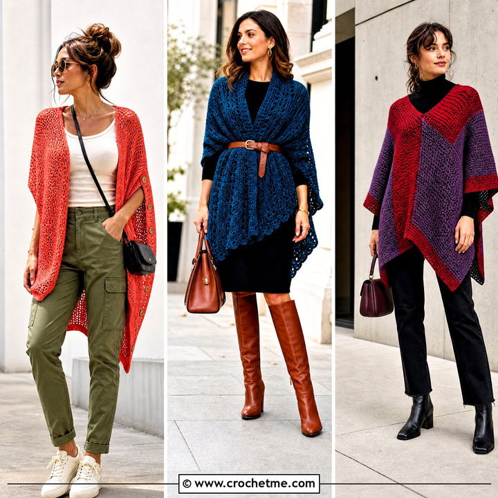 35 Crochet Ponchos Outfit Ideas for Stylish Seasonal Layering