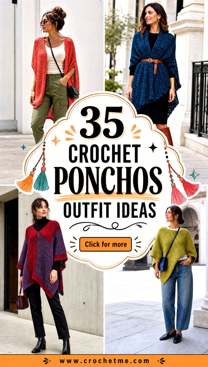35 crochet ponchos outfit ideas - 35 crochet ponchos outfit ideas