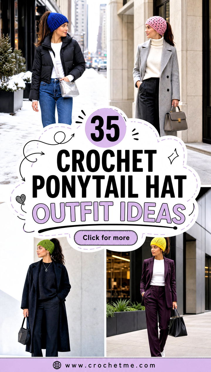 35 crochet ponytail hat outfit ideas - 35 crochet ponytail hat outfit ideas