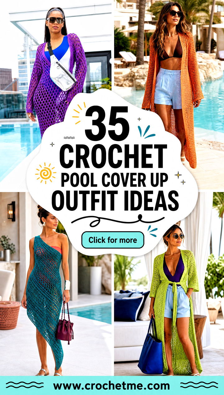 35 crochet pool cover up outfit ideas - 35 crochet pool cover up outfit ideas