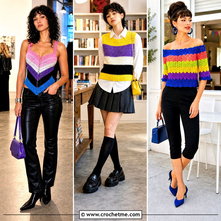 35 Crochet Pride Top Outfit Ideas for Bold Festival Style