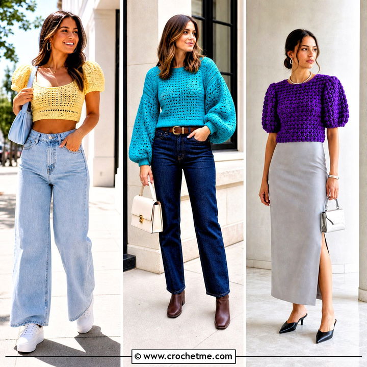 35 Crochet Puff Top Outfit Ideas for Fresh, Playful Style