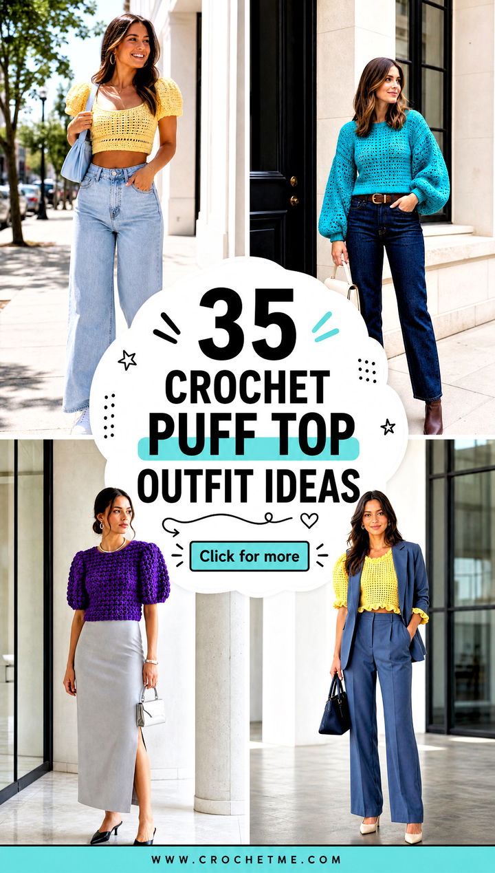35 crochet puff top outfit ideas - 35 crochet puff top outfit ideas