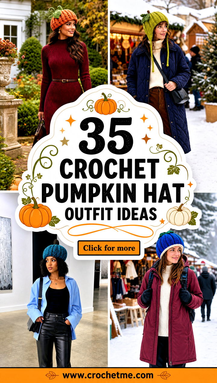 35 crochet pumpkin hat outfit ideas - 35 crochet pumpkin hat outfit ideas