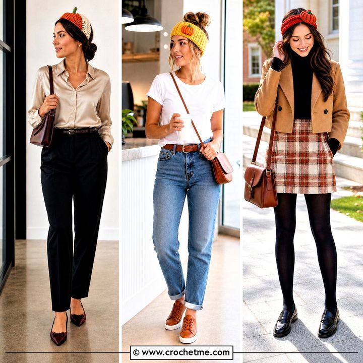 35 Crochet Pumpkin Headband Outfit Ideas for Cute Fall Looks