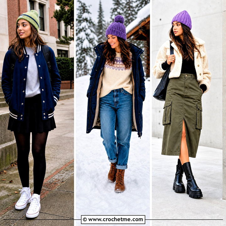 35 Crochet Ribbed Beanie Outfit Ideas for Cozy Cold Days