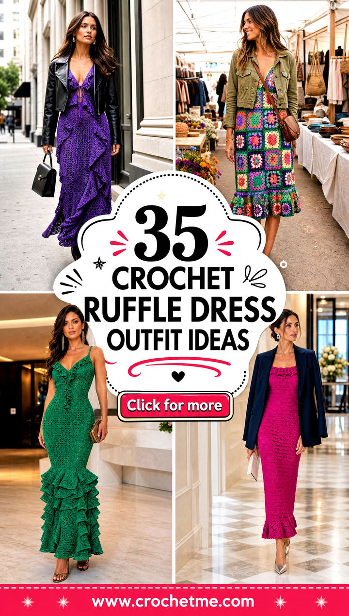 35 crochet ruffle dress outfit ideas - 35 crochet ruffle dress outfit ideas